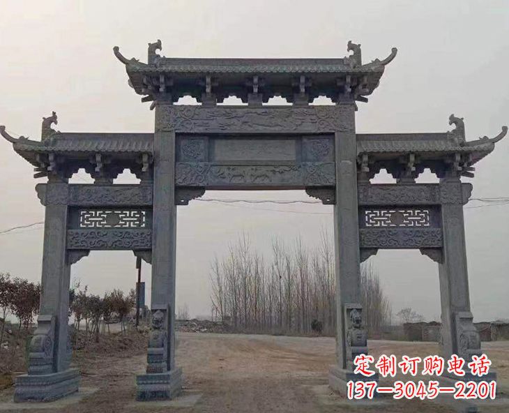 金华古石牌坊-手工精雕细琢牌坊雕塑