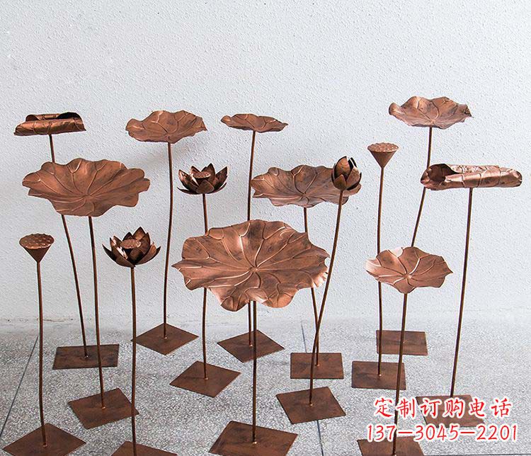 金华精美古铜色荷花不锈钢雕塑