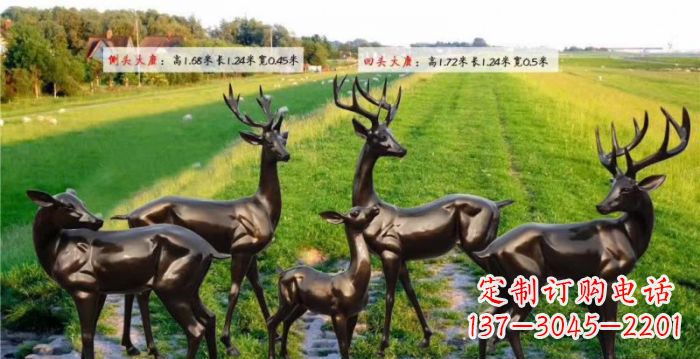 金华古铜雕鹿群,添彩美好家园