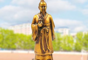 金华古代神医纯铜扁鹊雕像