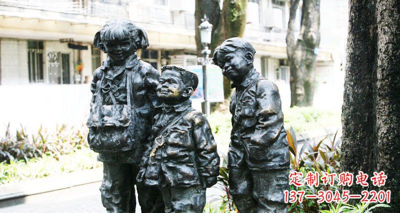 金华挂钥匙儿童铜雕