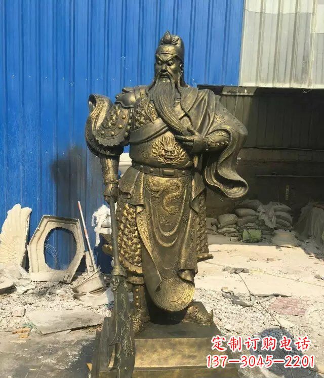 金华精美雕刻的关公铜雕
