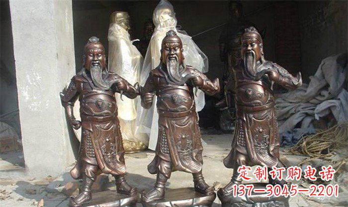 金华关公古代人物铜雕 (2)