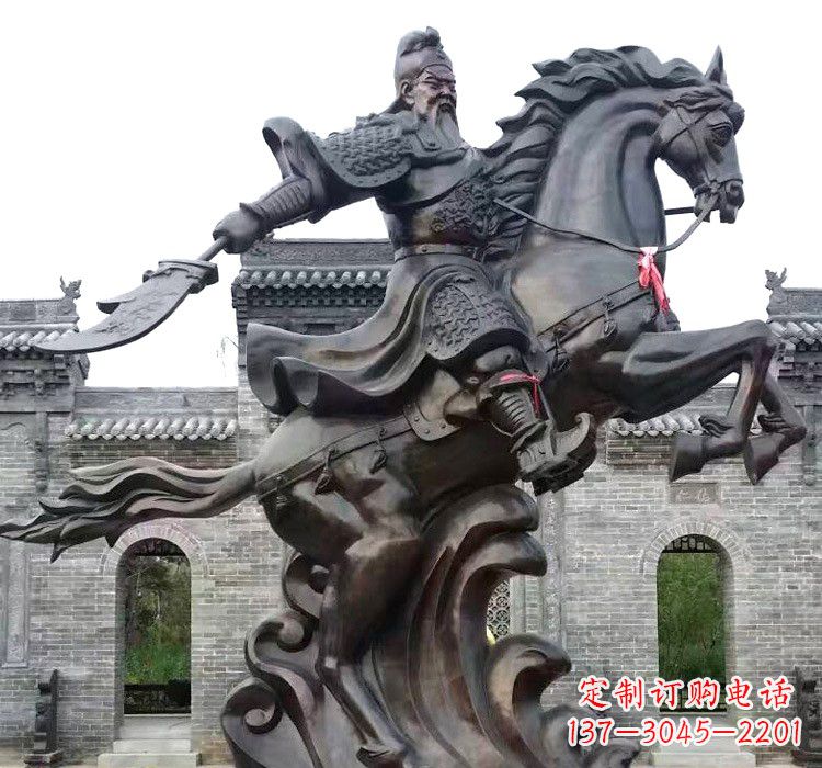 金华精致细腻的关公骑马雕塑
