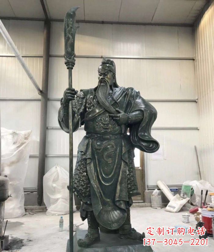 金华正宗唐朝关公铜雕艺术品