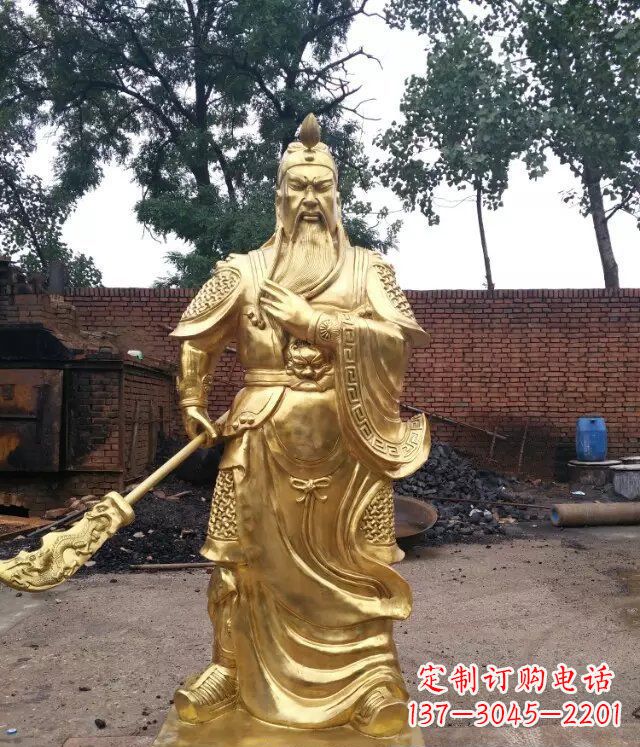 金华关公提刀武财神铜雕 (4)