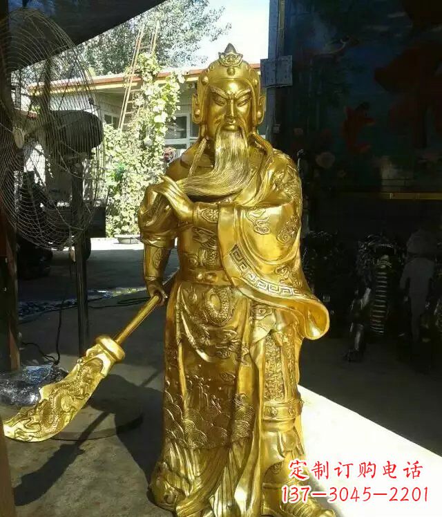 金华关公提刀武财神铜雕 (6)
