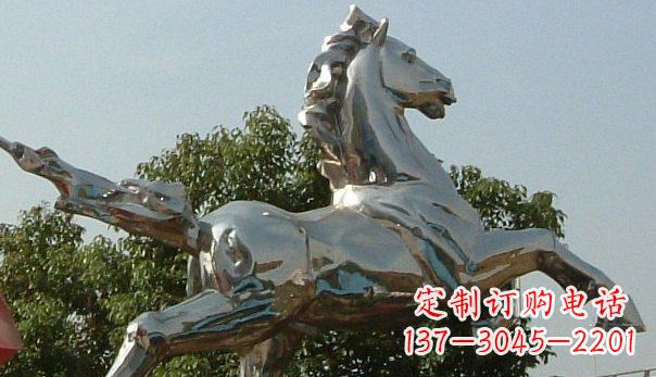 金华广场不锈钢奔马雕塑 (2)