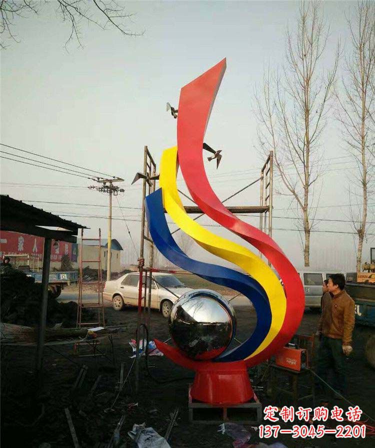 金华不锈钢彩色凤凰雕塑