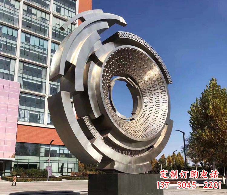 金华广场不锈钢齿轮雕塑1