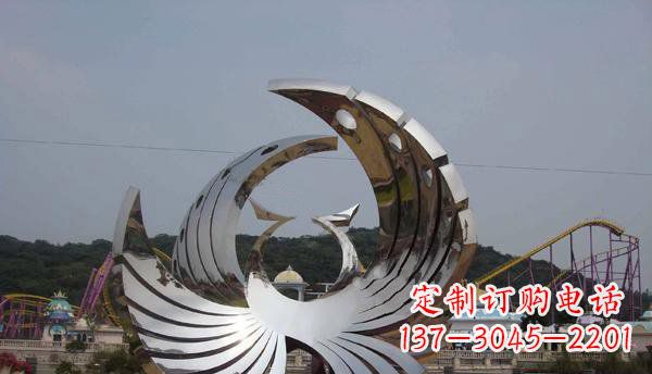 金华广场不锈钢抽象凤凰雕塑 (2)