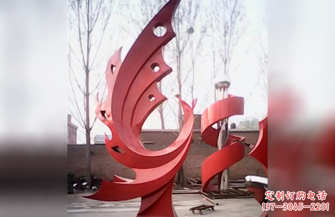 金华广场不锈钢抽象凤凰雕塑