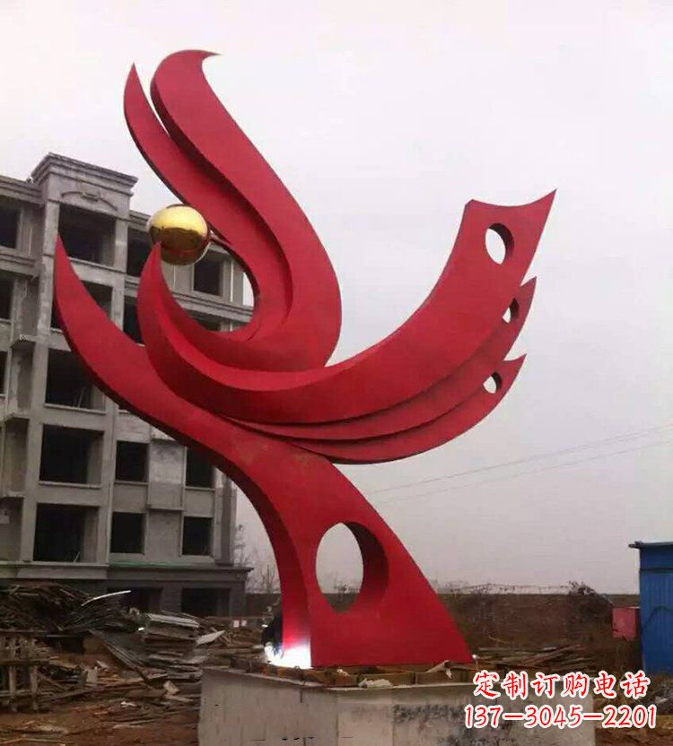 金华全新抽象凤凰不锈钢雕塑