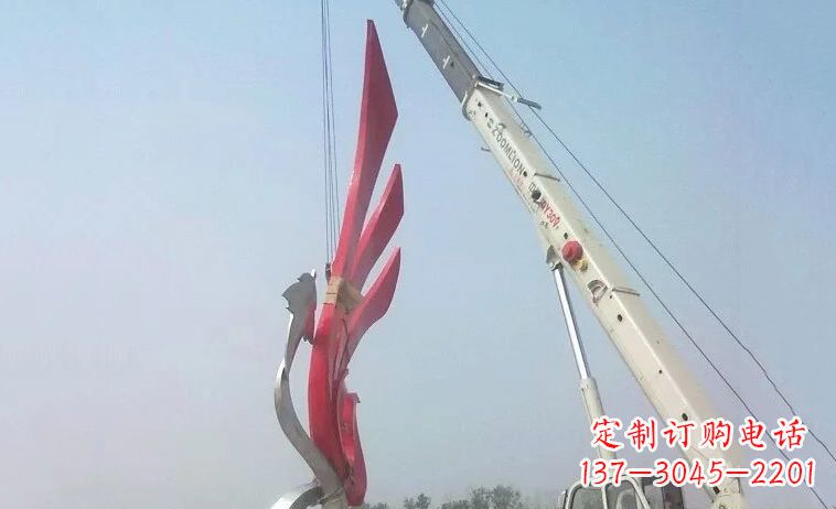 金华独特而精致的不锈钢抽象凤凰雕塑