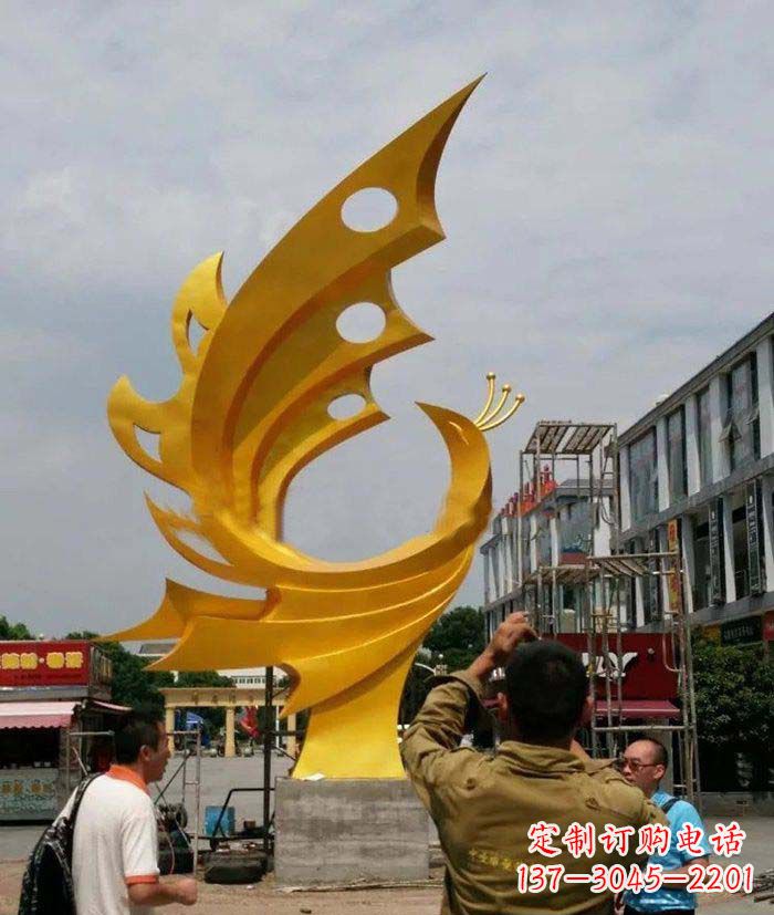 金华精致大气的不锈钢抽象凤凰雕塑