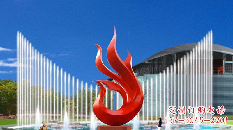 金华广场不锈钢抽象凤凰景观雕塑