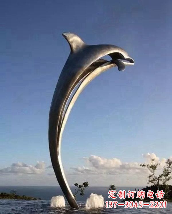 金华精致雕刻,细腻传递—中领雕塑海豚雕塑