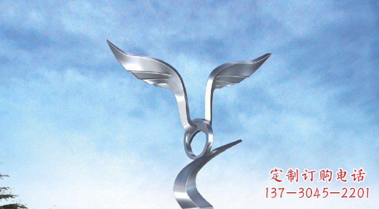 金华广场不锈钢抽象海鸥雕塑