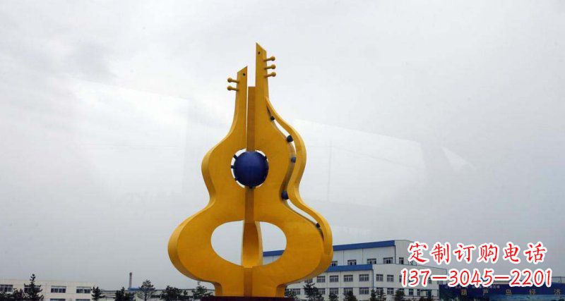 金华中领雕塑:葫芦琵琶不锈钢雕塑