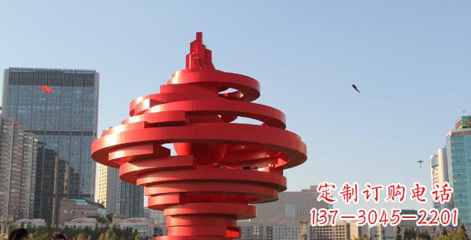金华不锈钢抽象火炬雕塑,展现活力与坚强
