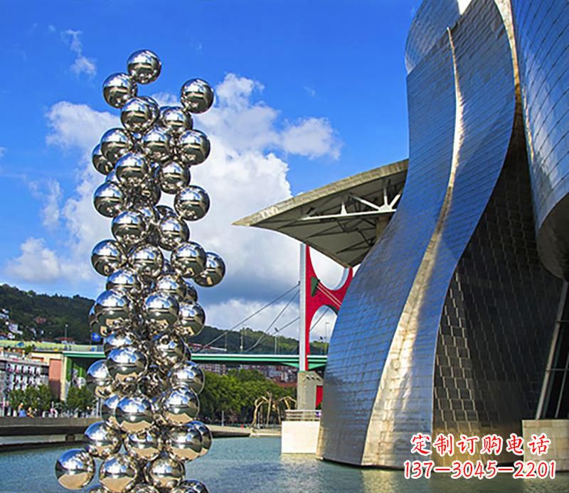 金华高端不锈钢抽象龙柱雕塑