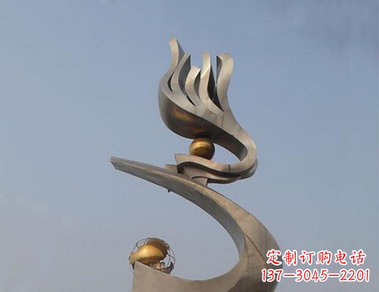 金华广场不锈钢创意凤凰雕塑