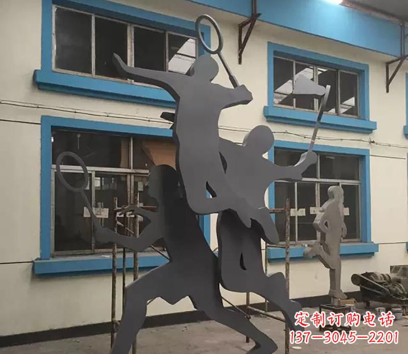 金华不锈钢羽毛球运动雕塑