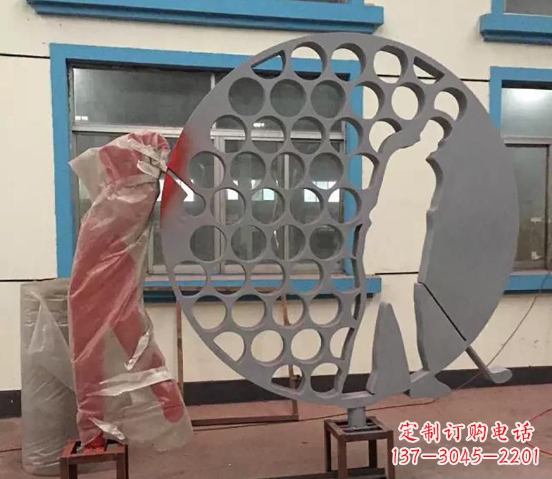 金华精致现代风格不锈钢高尔夫雕塑