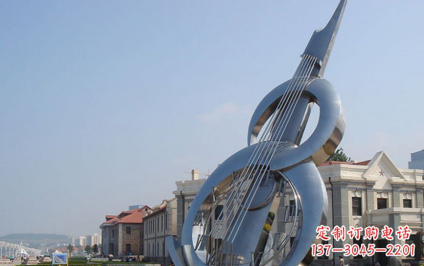 金华经典音乐雕塑:不锈钢大提琴