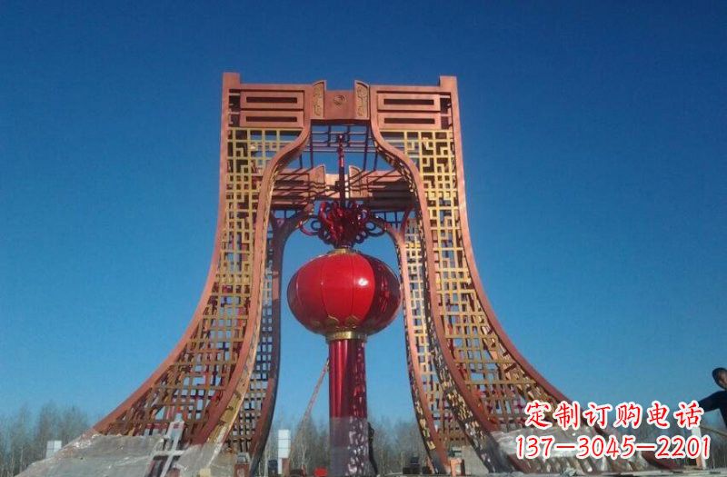 金华中领雕塑推出不锈钢大型灯笼雕塑