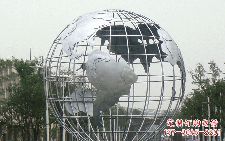 金华广场不锈钢地球雕塑 (2)