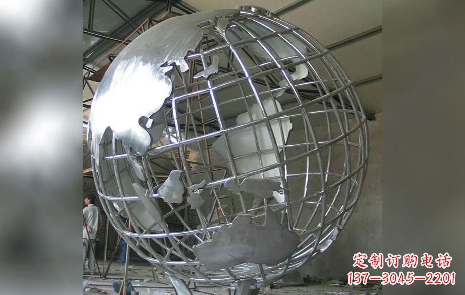 金华广场不锈钢地球仪雕塑 (3)