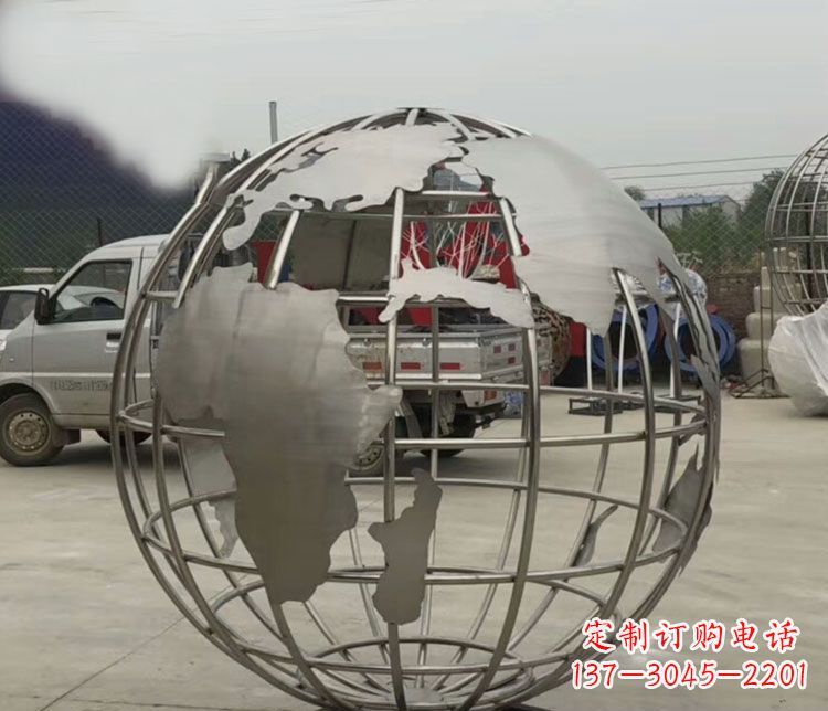 金华中领雕塑:精美不锈钢地球仪雕塑