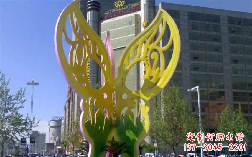金华广场不锈钢雕刻蝴蝶雕塑