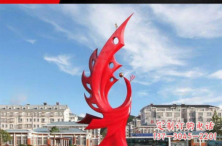 金华广场不锈钢凤凰摆件雕塑1