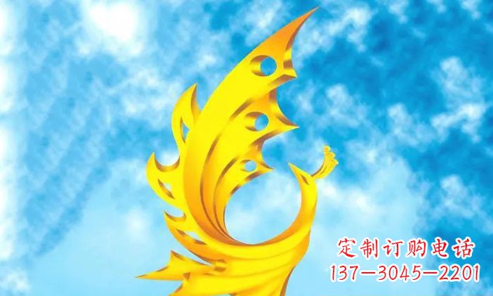 金华广场不锈钢凤凰雕塑 (4)