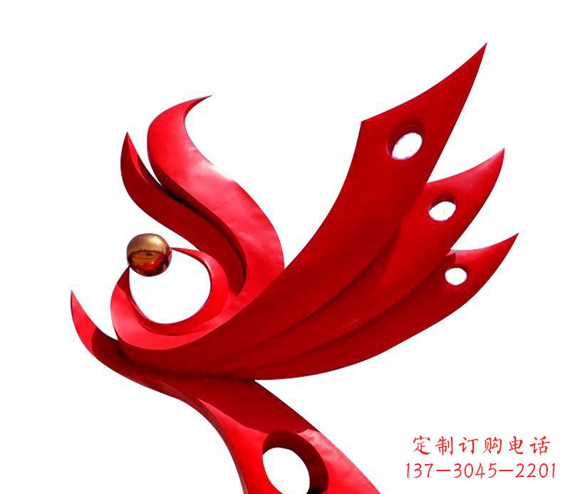 金华广场不锈钢凤凰社区雕塑