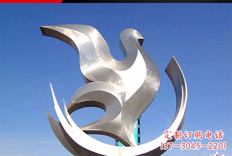 金华雕刻工艺制作的精美不锈钢鸽子摆件