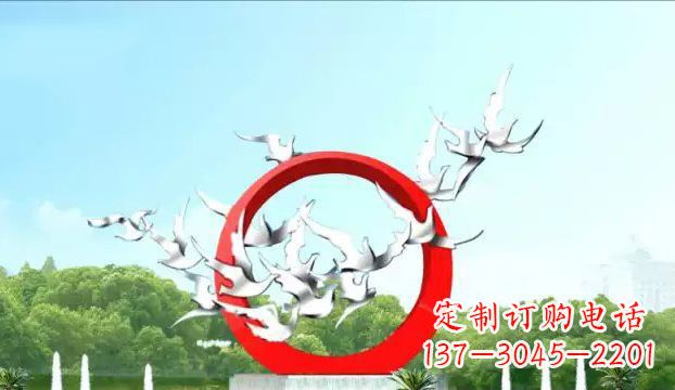 金华华丽优雅的不锈钢鸽子雕塑