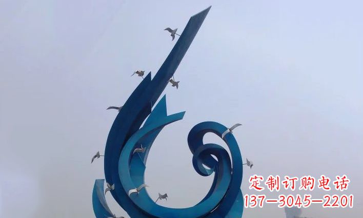 金华广场不锈钢鸽子雕塑 (2)