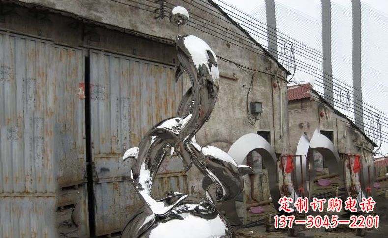 金华广场不锈钢海豚雕塑
