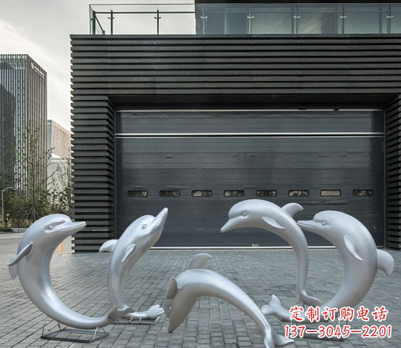 金华中领雕塑出品,令人惊叹的不锈钢海豚雕塑
