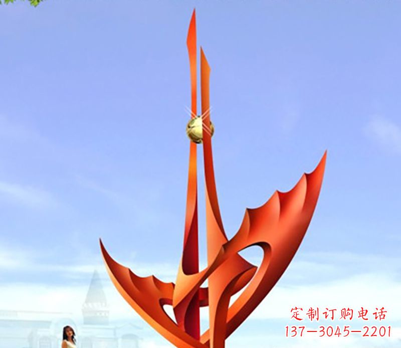 金华不锈钢火炬抽象雕塑