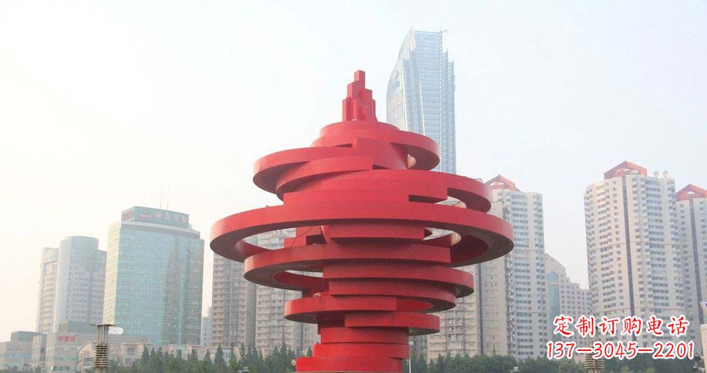 金华广场不锈钢火炬景观雕塑1