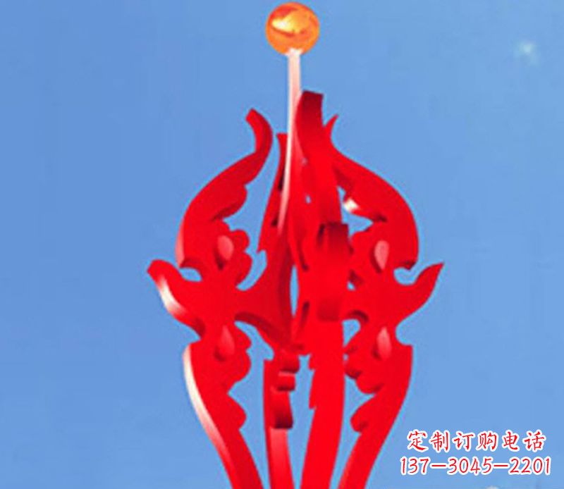 金华广场不锈钢火苗抽象雕塑