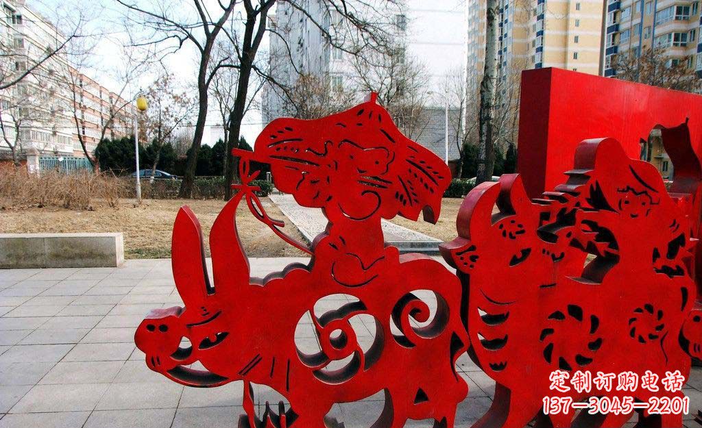 金华超乎想象的精致牧童雕塑