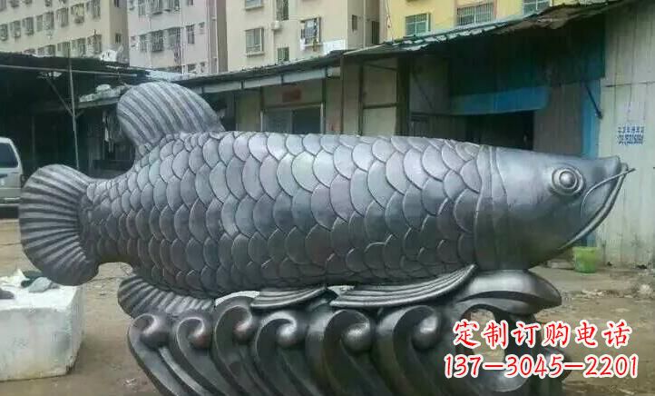 金华精雕细琢的不锈钢金龙鱼雕塑
