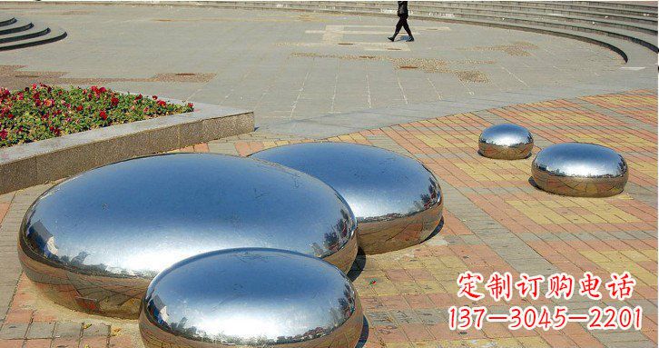 金华镜面不锈钢水滴雕塑