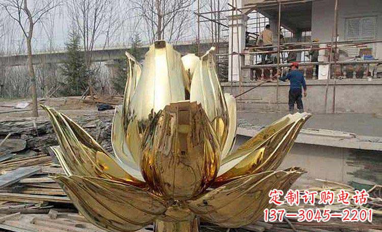 金华超大型不锈钢莲花雕塑,惊艳定制空间