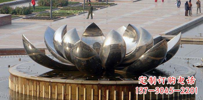 金华广场不锈钢莲花喷泉雕塑